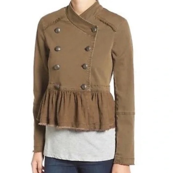 Free People Boho Military Peplum Jacket Size XSmall - Picture 1 of 11